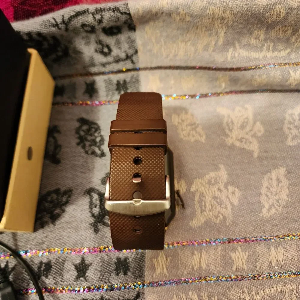 Unbranded Brown And Gold Bluetooth Rechargeable Smart Watch.